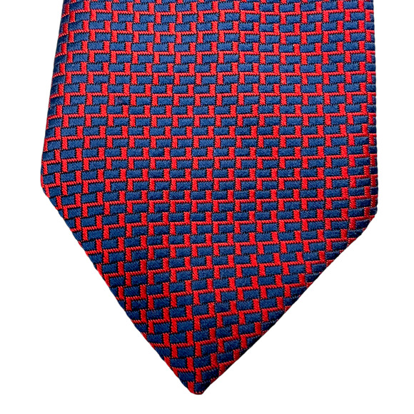 Superba‎ Vintage Imported Polyester Dress Tie Bold Zigzag Pattern 53" 3.25" - Picture 5 of 9